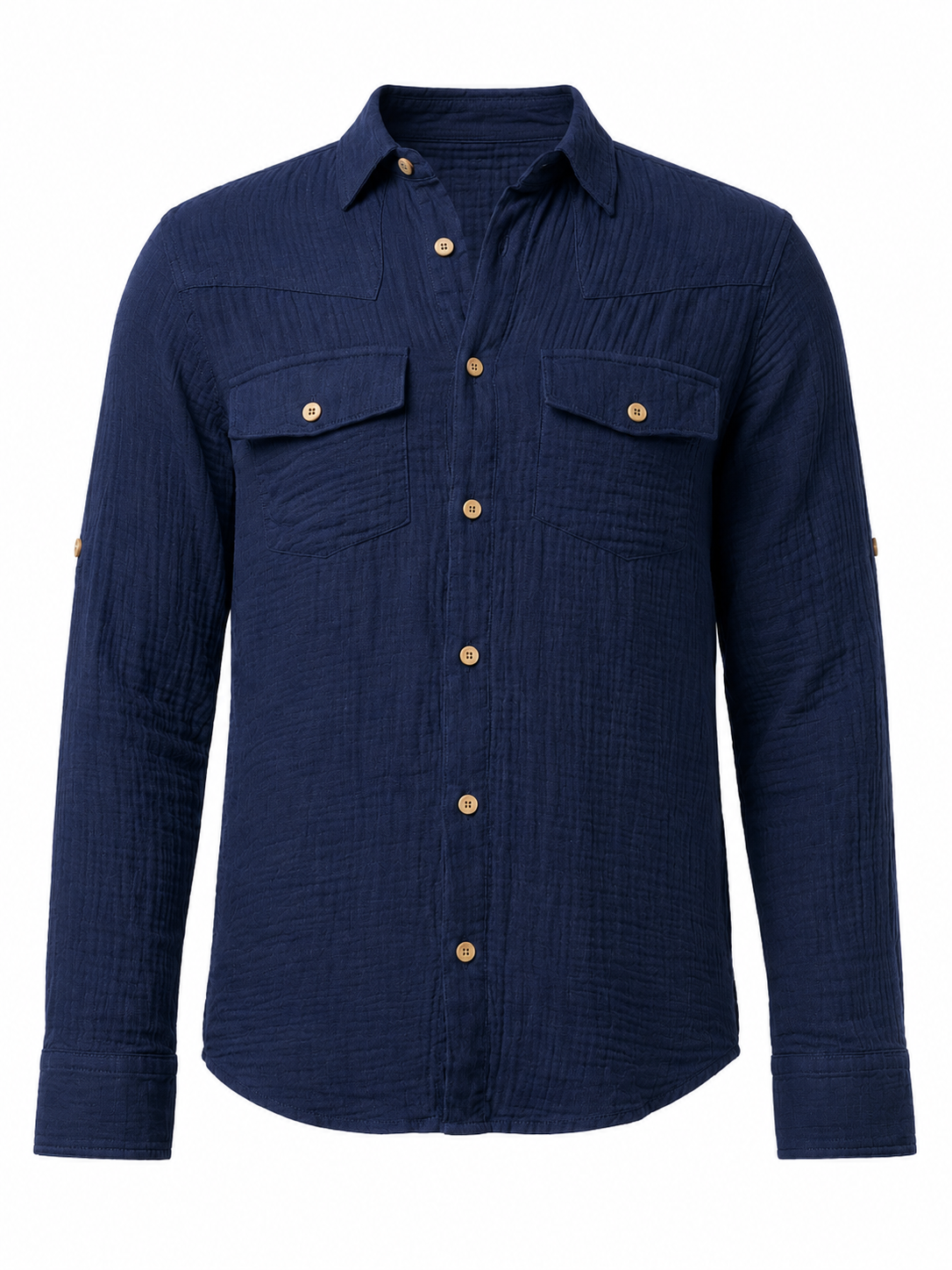 MEN'S COTTON SHIRT WITH DOUBLE POCKET DETAIL