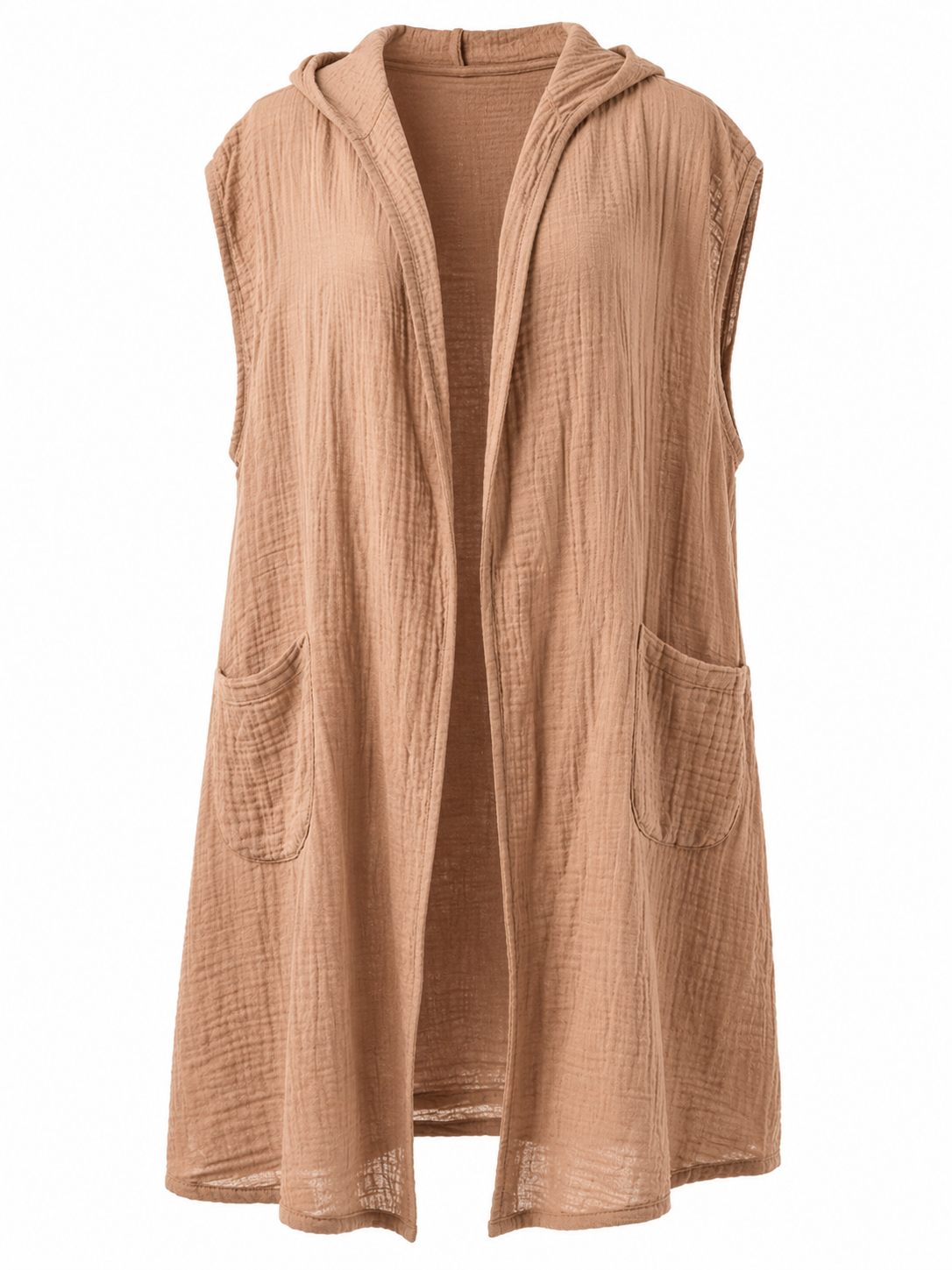 MENA HOODED LONG VEST