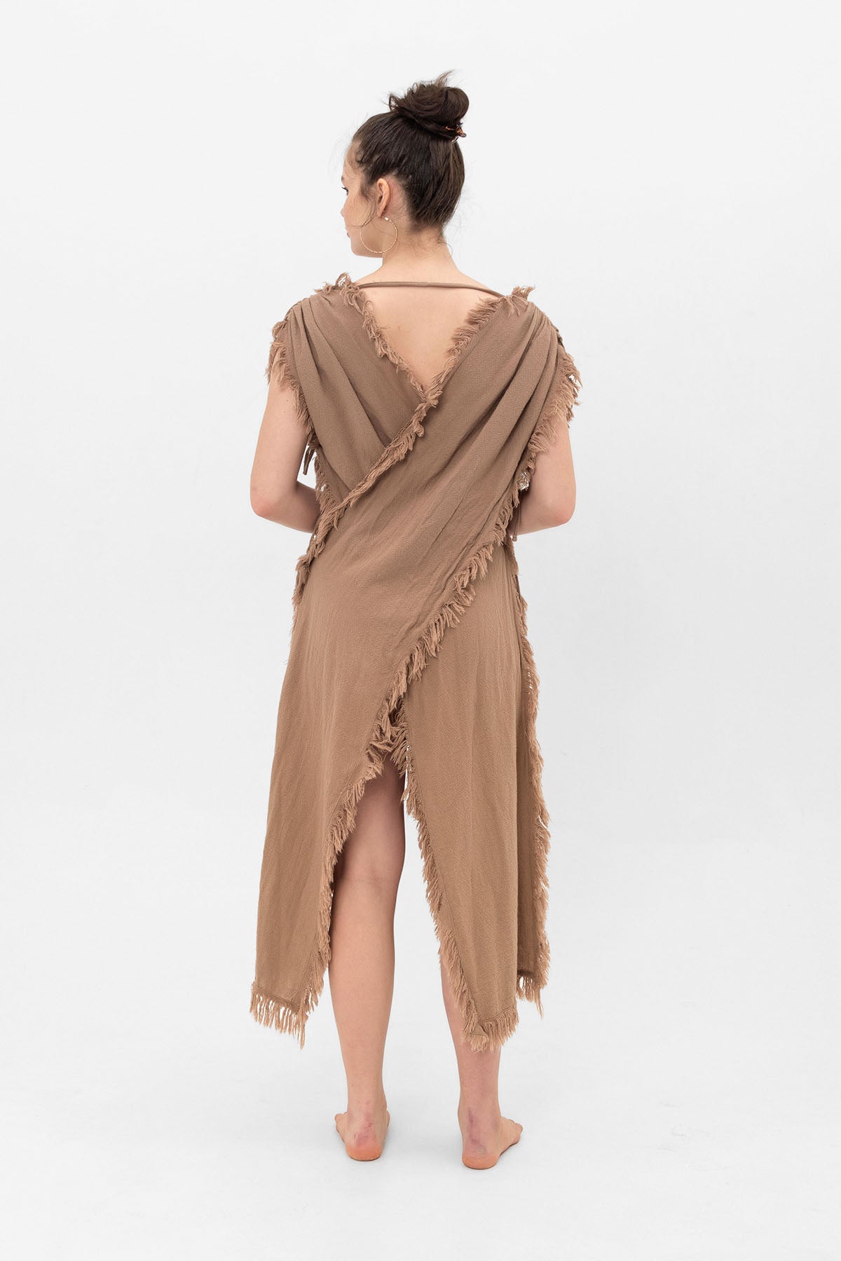 KIRKE Dirty Stitch Detailed Cross Kimono