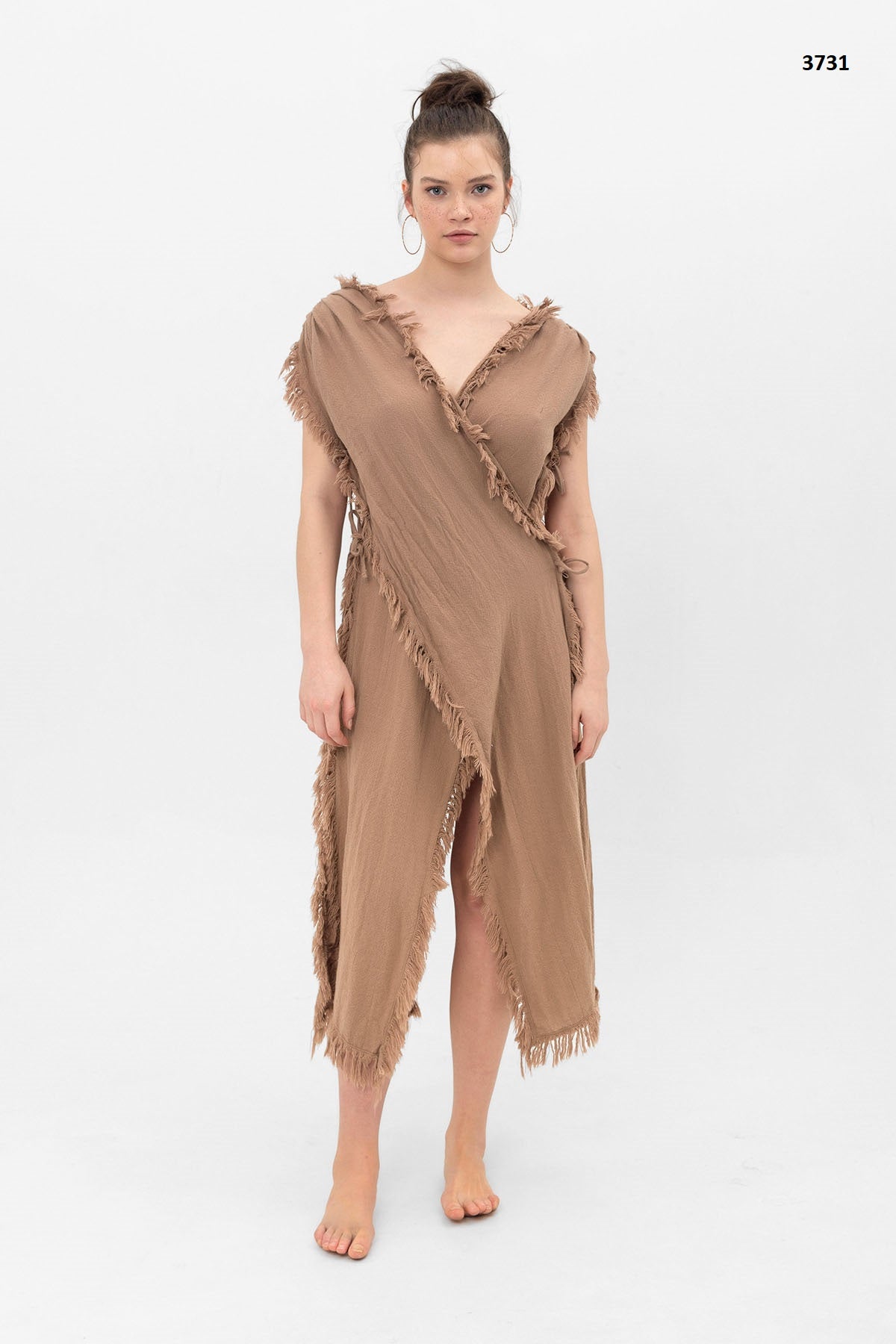 KIRKE Dirty Stitch Detailed Cross Kimono