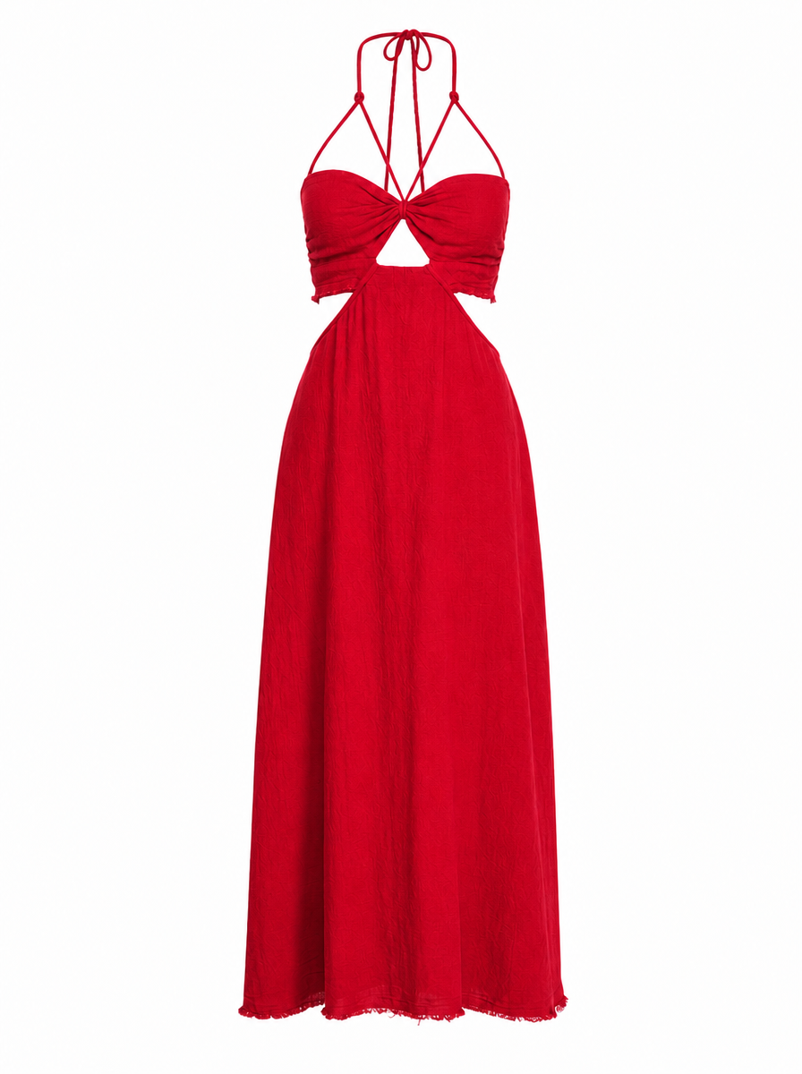 Calypso Halter Yaka Maksi Elbise