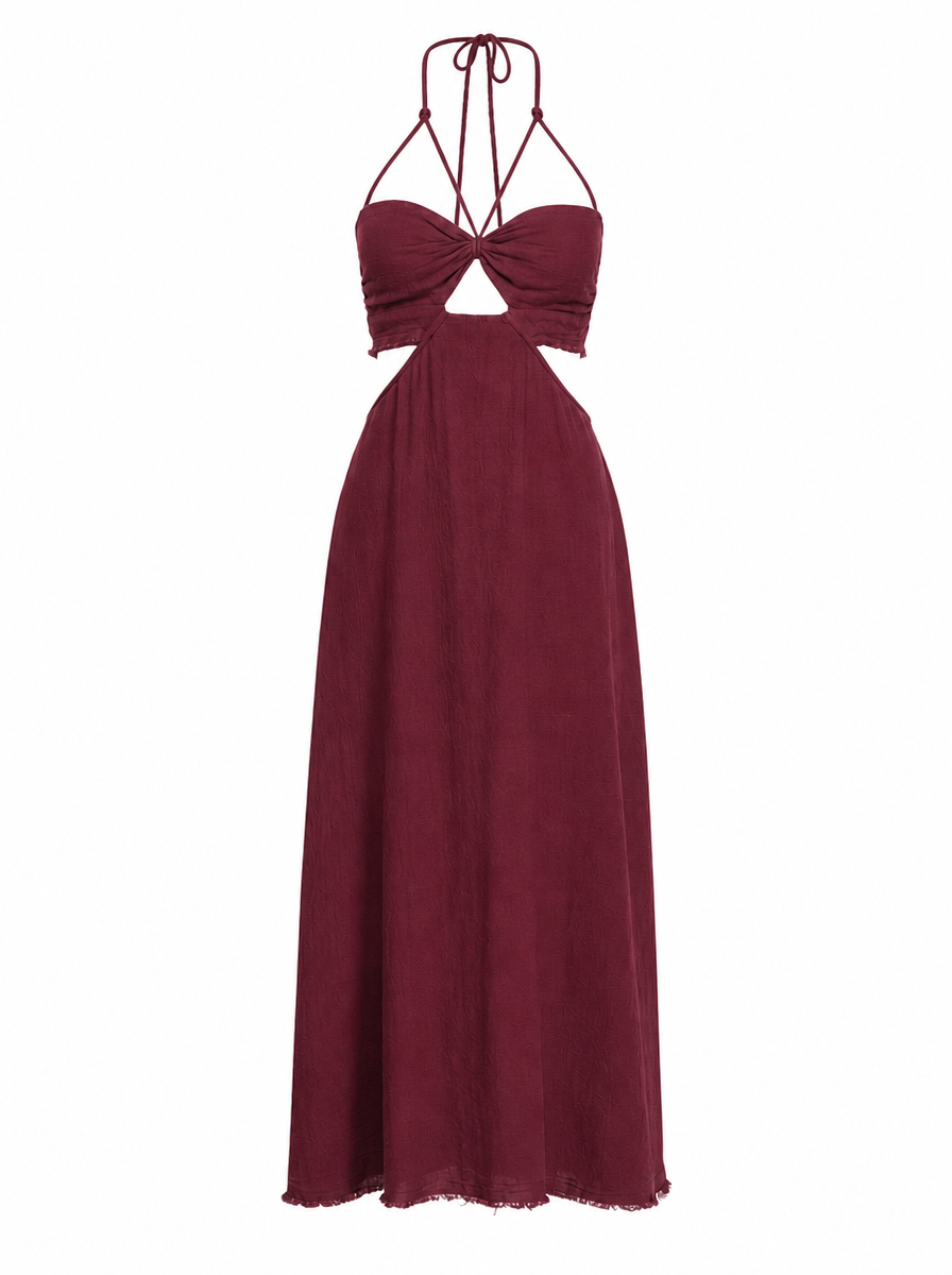 Calypso Halter Yaka Maksi Elbise
