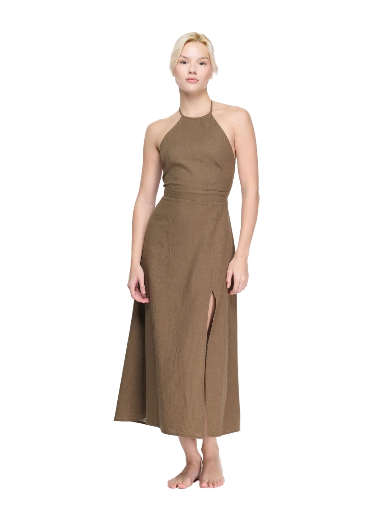 Olea Halter Keten Elbise