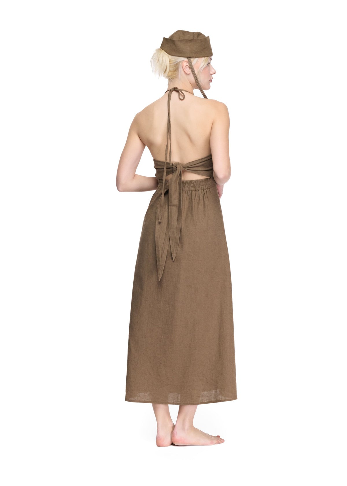 Olea Halter Keten Elbise