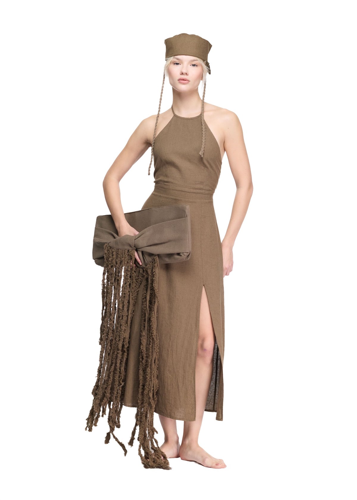 Olea Halter Keten Elbise