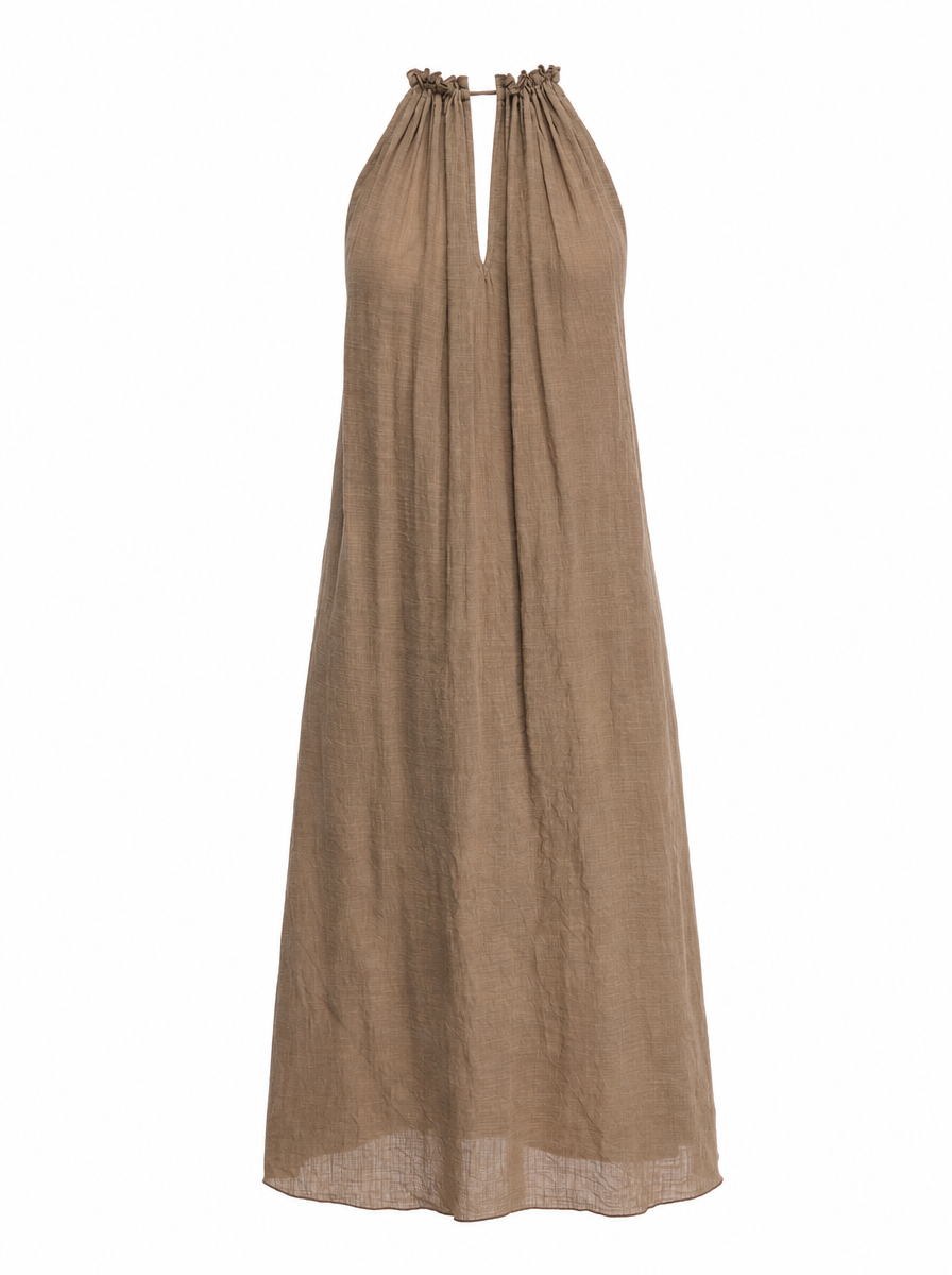 Nyx Halter Yaka Pamuklu Maxi Elbise