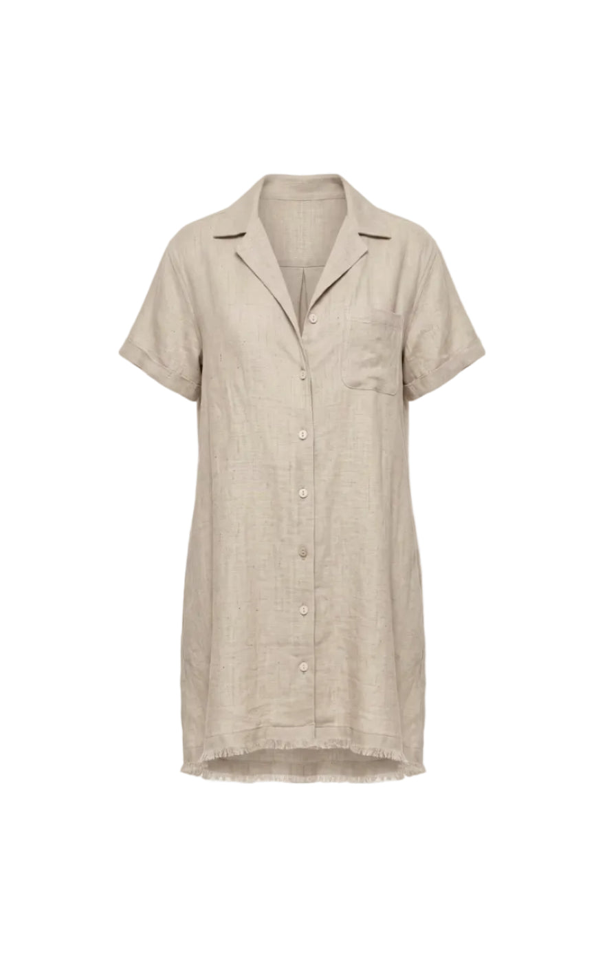 Terra Linen Blend Shirt Dress
