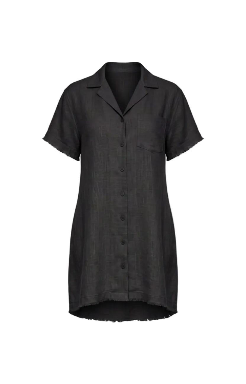 Terra Linen Blend Shirt Dress