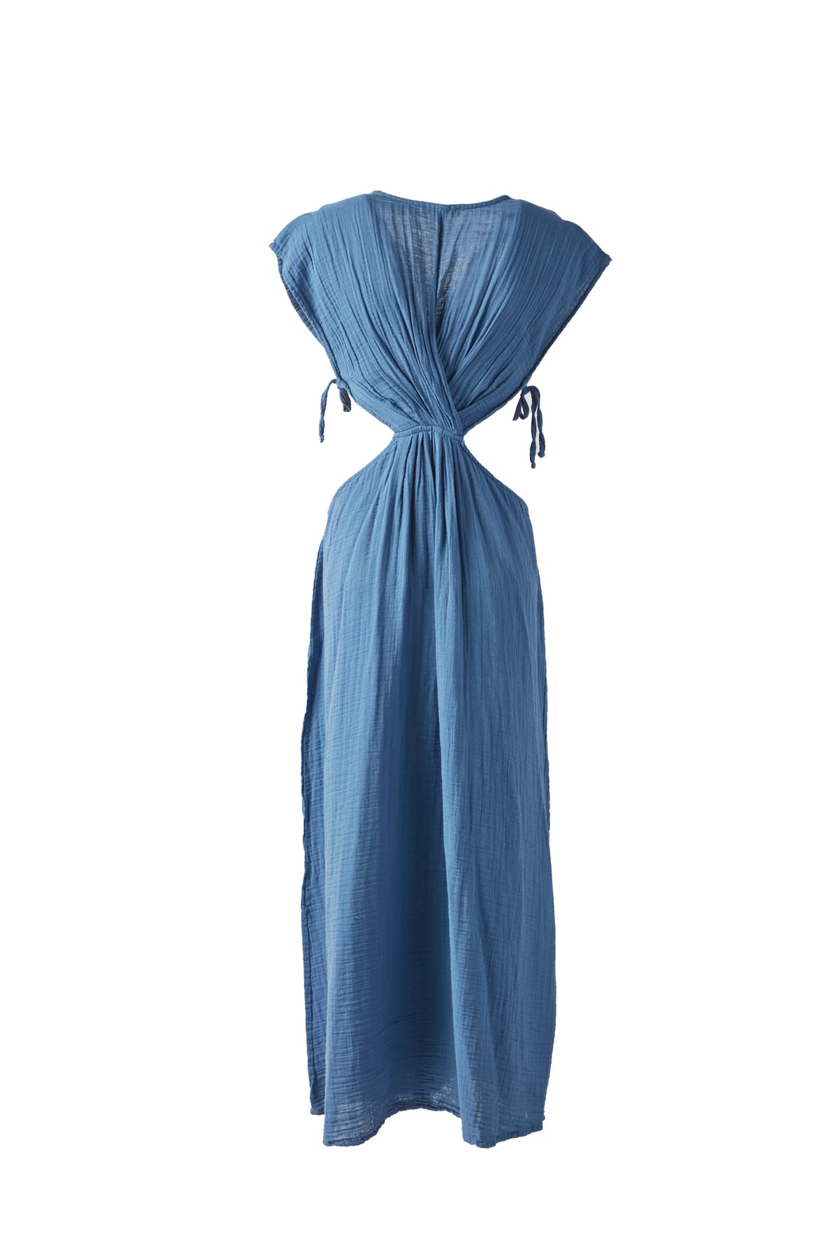 SAHANA LONG COTTON DRESS WITH SIDE TIES