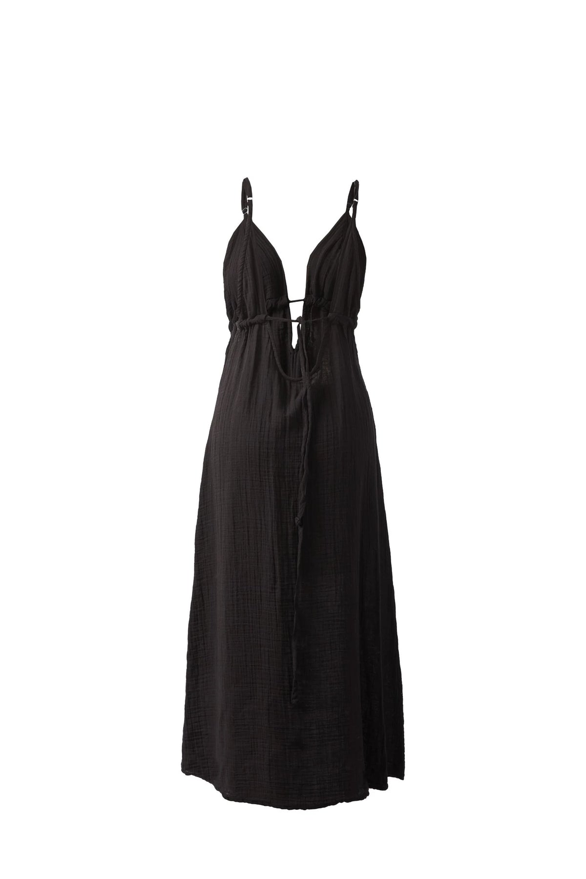RAW TRIANGLE DECOLLETAGE DETAIL STRAP DRESS