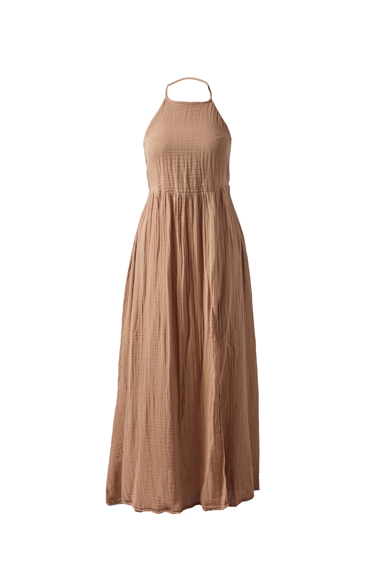 LONG DRESS WITH WAIST AND BACK TIE DETAIL