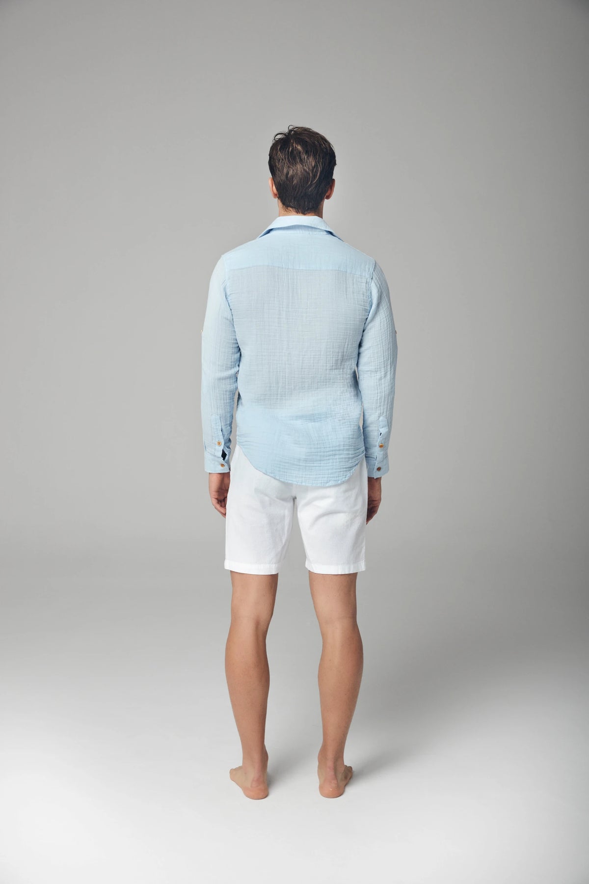 MEN'S COTTON SHIRT WITH DOUBLE POCKET DETAIL