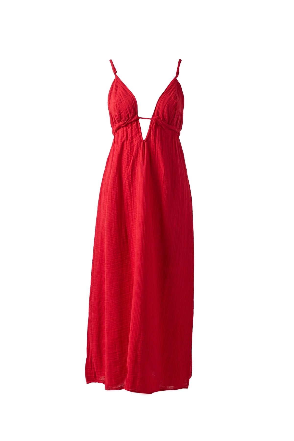 RAW TRIANGLE DECOLLETAGE DETAIL STRAP DRESS