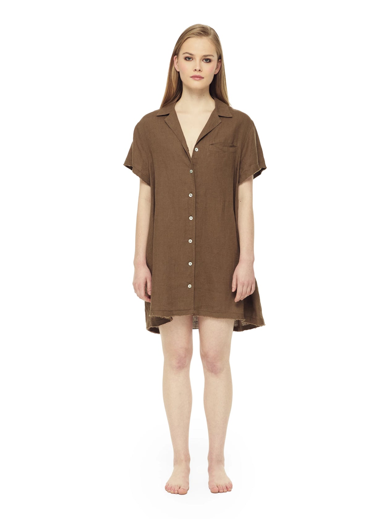 Terra Linen Blend Shirt Dress