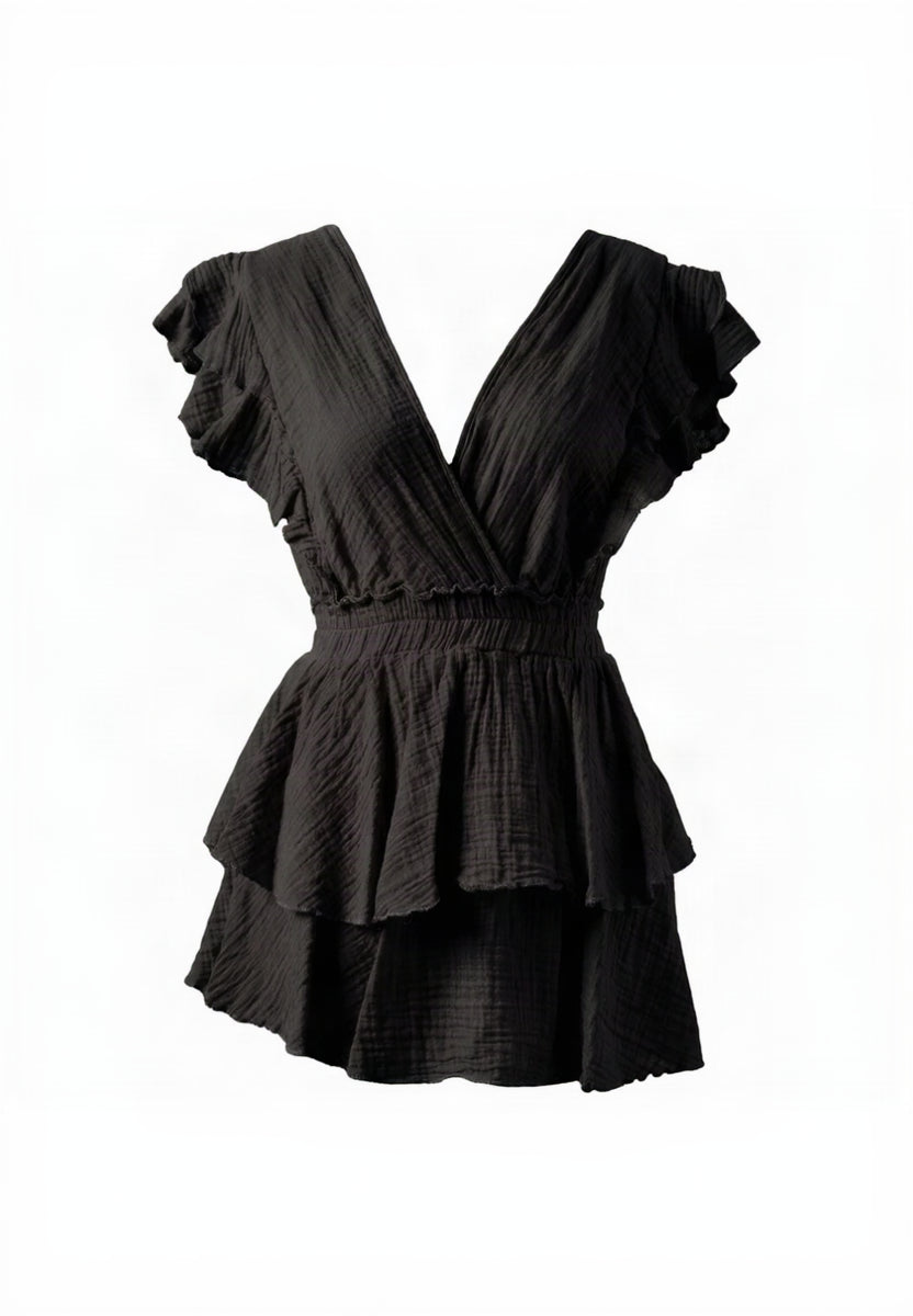 KAI RUFFLE DETAIL SHORT SKORT JUMPSUIT