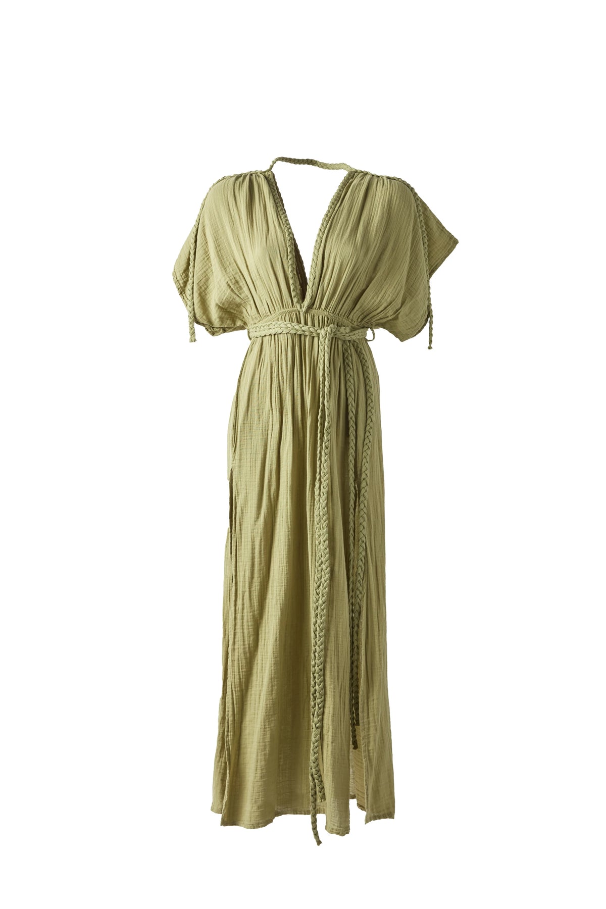 BOHEMIAN KNIT DRESS WITH DEEP SLIT