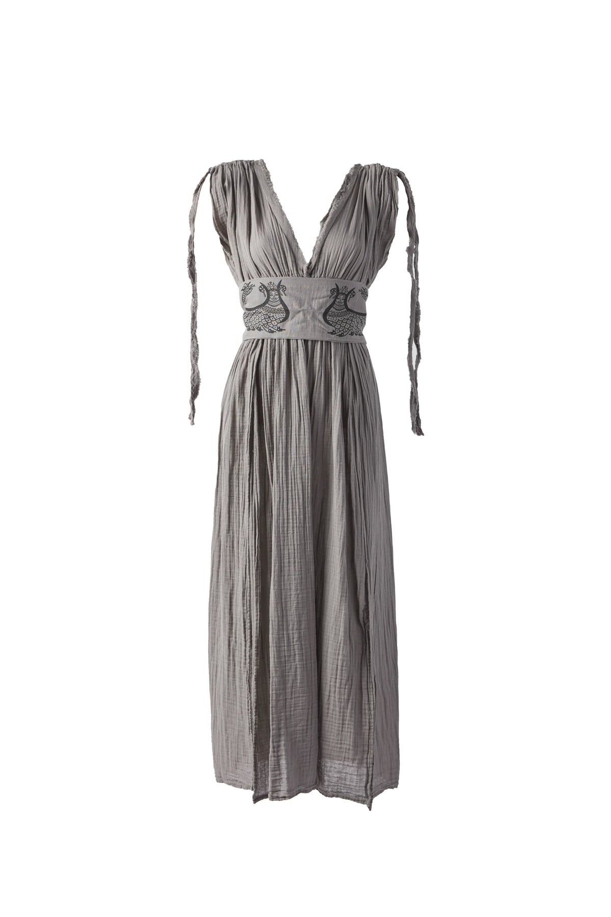 ŞAHMERAN DRESS WITH DEEP SLIT DETAIL