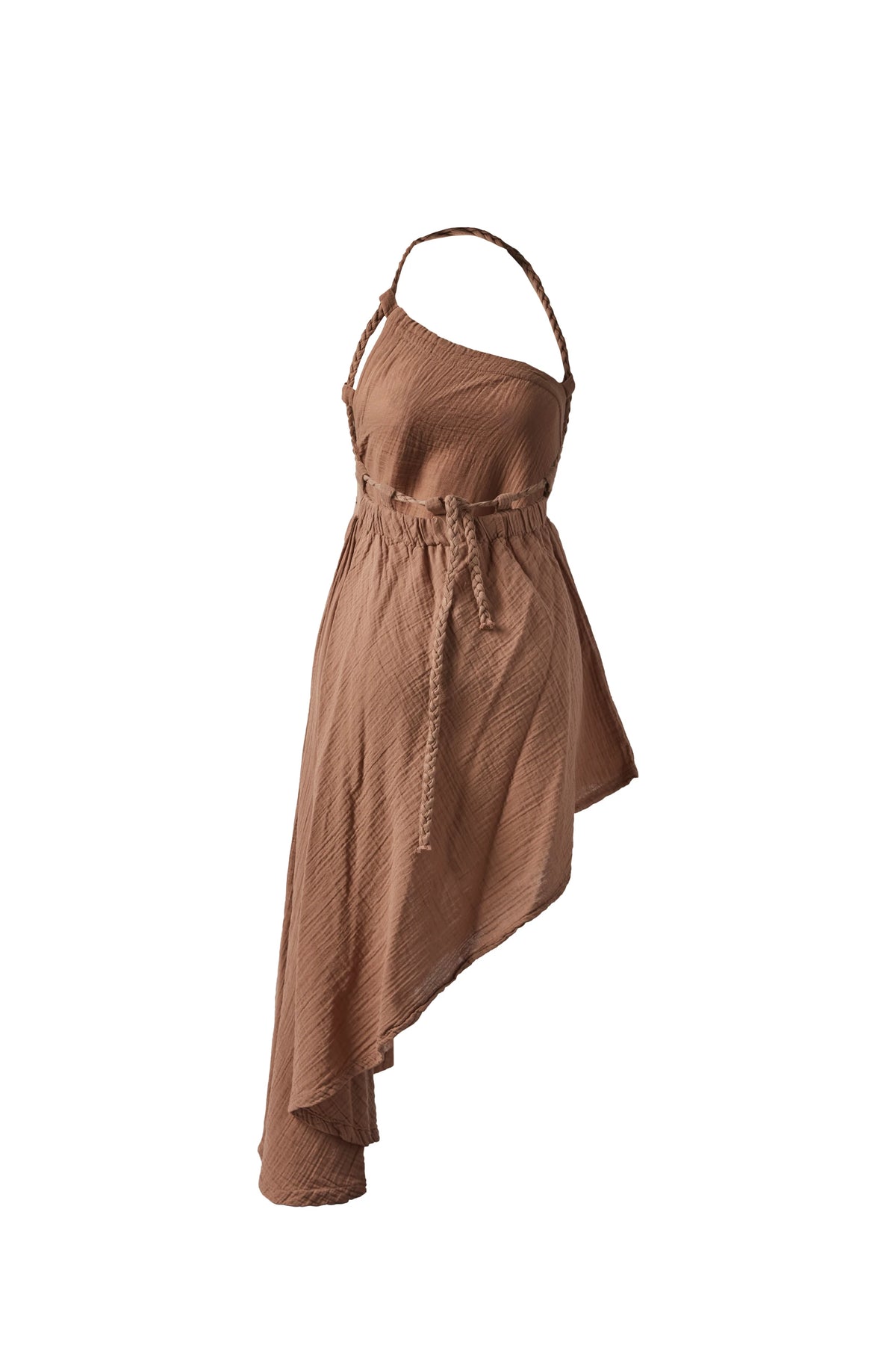 KORA ASYMMETRIC DRESS WITH CHAIN KNIT DETAIL